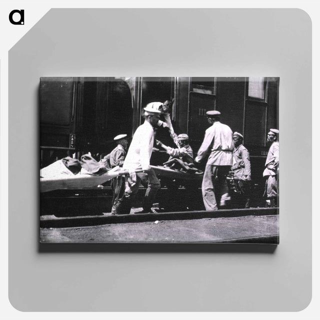 アートパネル-Loading Typhoid Patients onto a Hospital Train, Station 83, Manchuria
 - 国立医学図書館 Canvas.