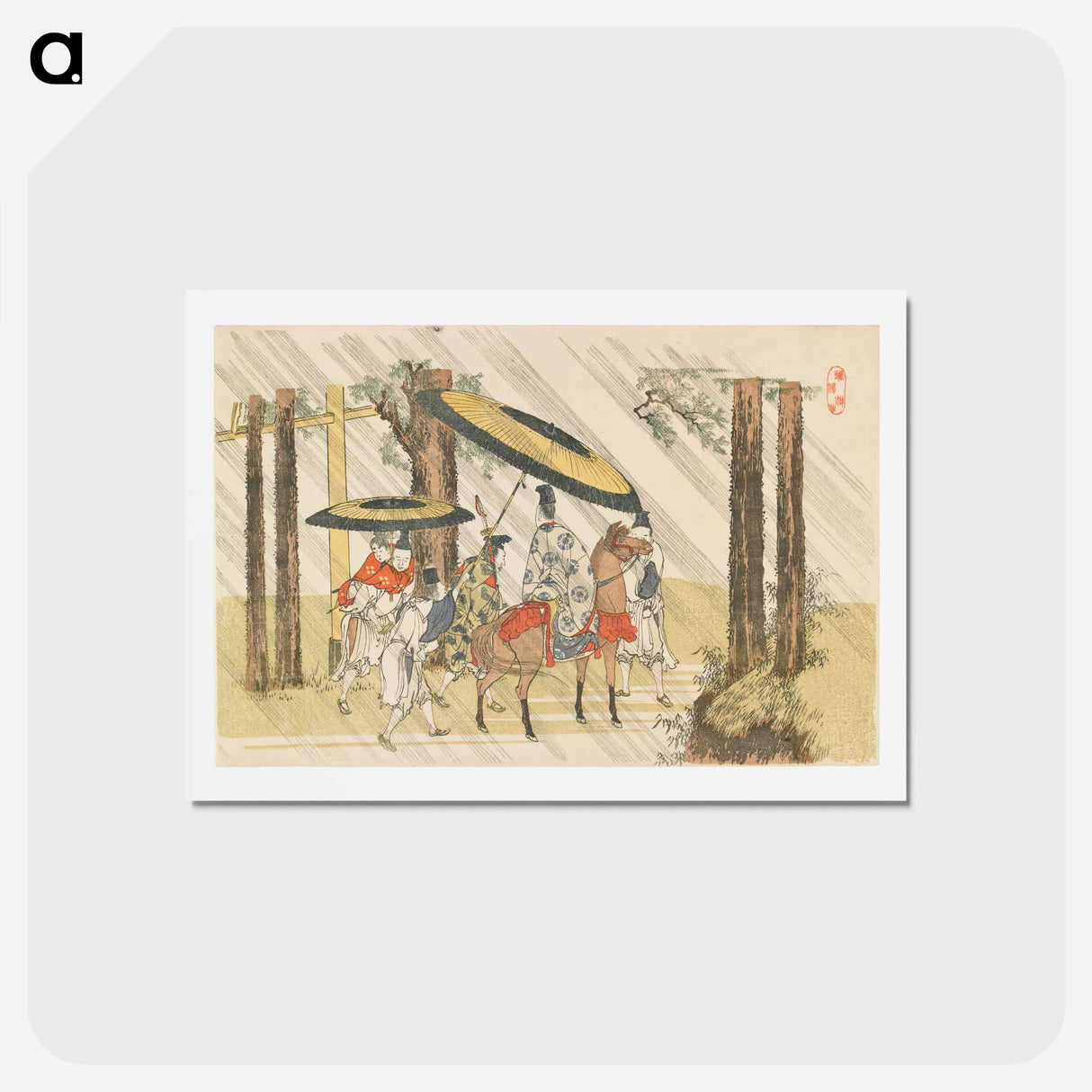 アートポストカード-Aridōshi Shrine - 葛飾 北斎 Postcard.