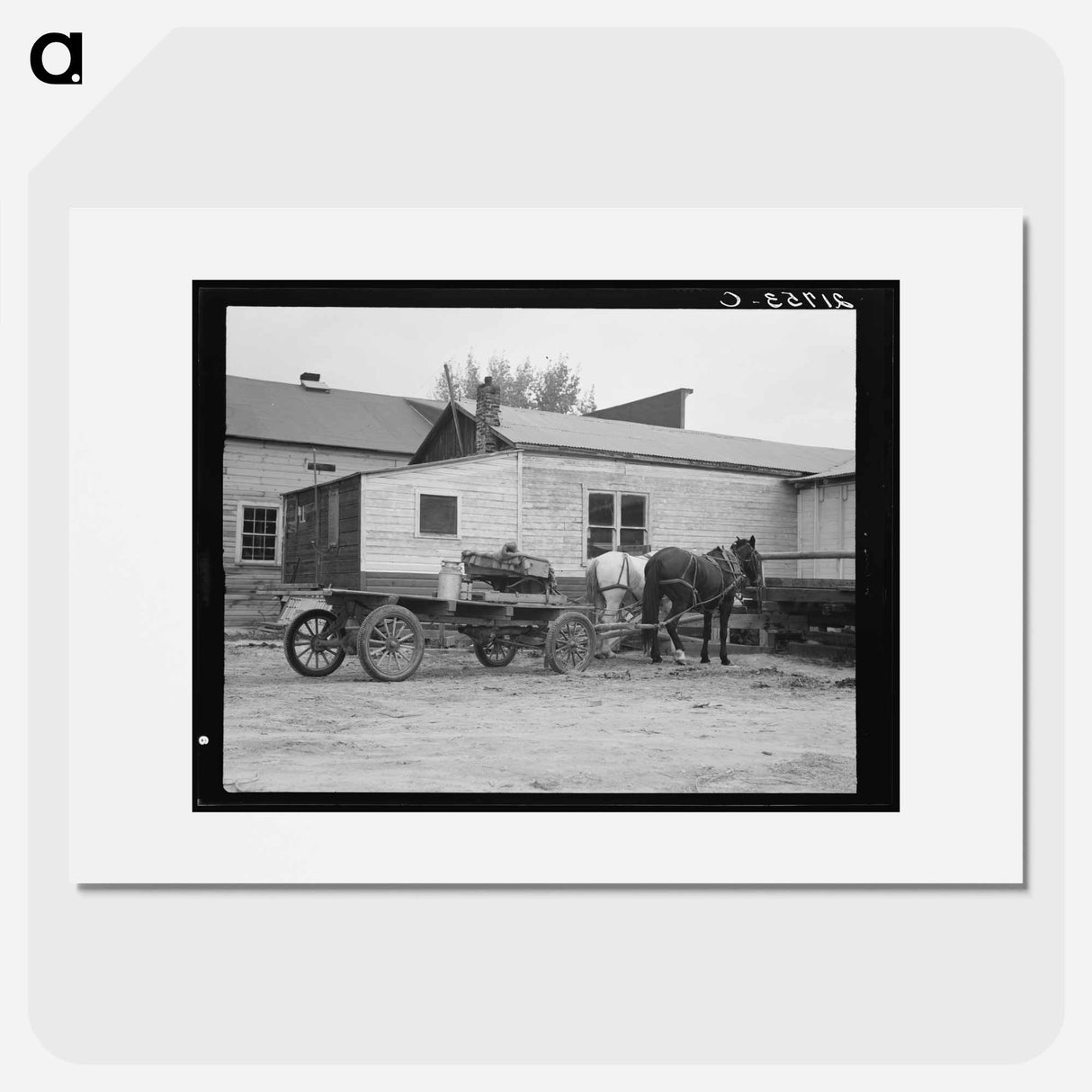 Stump farmer's wagon in town on Saturday morning - Dorothea Lange Poster.