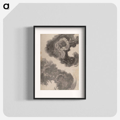 アートポスター-Katsushika Hokusai’s Japanese dragons, Album of Sketches - 葛飾 北斎 Poster.