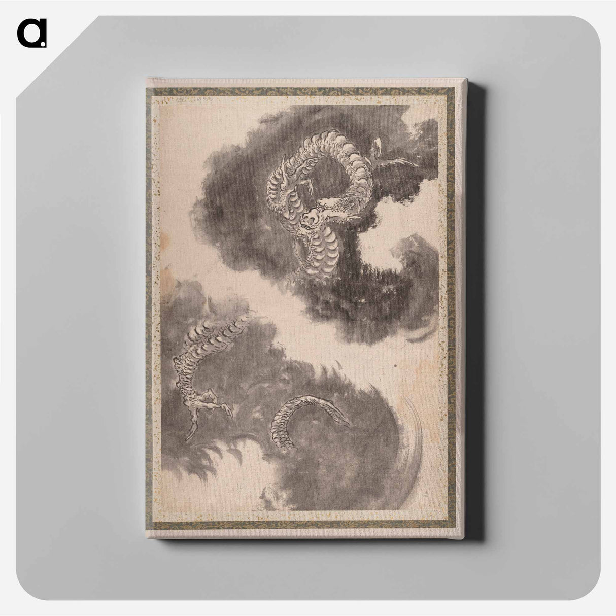 Katsushika Hokusai’s Japanese dragons, Album of Sketches - 葛飾 北斎 Canvas.