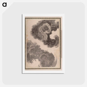 アートポストカード-Katsushika Hokusai’s Japanese dragons, Album of Sketches - 葛飾 北斎 Postcard.