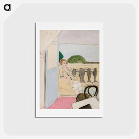 アートポストカード-Femme Assise Sur Un Balcon - アンリ マティス Postcard.