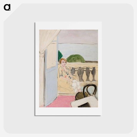 アートポストカード-Femme Assise Sur Un Balcon - アンリ マティス Postcard.