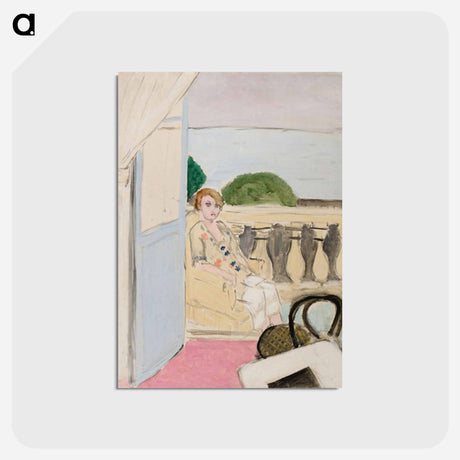 アートポストカード-Femme Assise Sur Un Balcon - アンリ マティス Postcard.