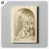 Raamatullinen aihe, kaksi naista ja neljä lasta - アルバート エーデルフェルト Canvas.
