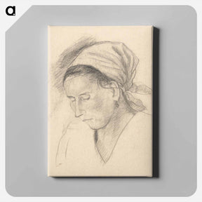 アートパネル-Woman in a scarf - アーノルド ピーター ワイズ クビンチャン Canvas.