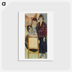 アートポストカード-Three Sisters and The Rose Marble Table - アンリ マティス Postcard.