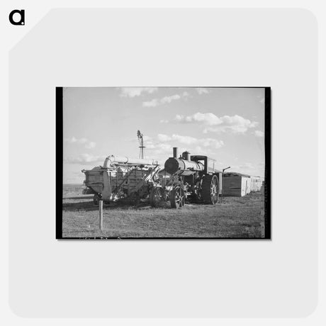 アートポストカード-Idle Steam Tractor
 - ラッセル リー Postcard.