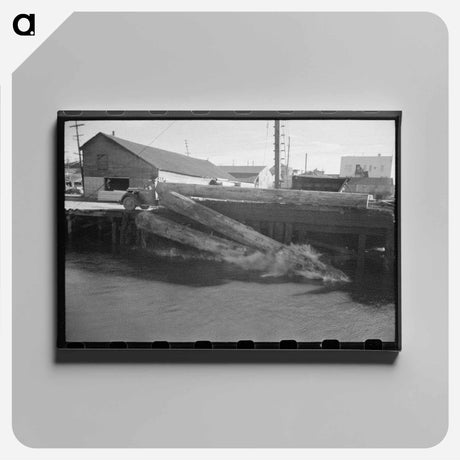 アートパネル-Logs Rolling into Pond
 - ラッセル リー Canvas.
