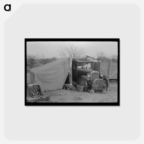 アートポストカード-Migrants Car and Tent
 - ラッセル リー Postcard.