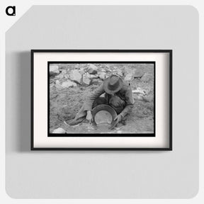 アートポスター-Gold Panning in Pinos Altos
 - ラッセル リー Poster.