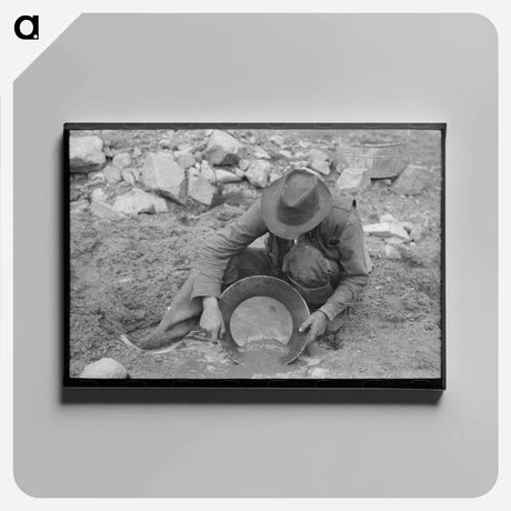 アートパネル-Gold Panning in Pinos Altos
 - ラッセル リー Canvas.