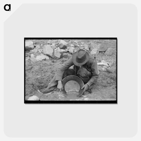 アートポストカード-Gold Panning in Pinos Altos
 - ラッセル リー Postcard.