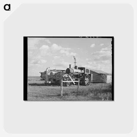 アートポストカード-Idle Steam Tractor
 - ラッセル リー Postcard.