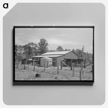 アートパネル-Sabine Farms Barn and Water Tank
 - ラッセル リー Canvas.