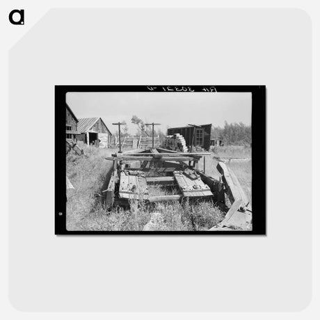 アートポストカード-Old Log Sled
 - ラッセル リー Postcard.