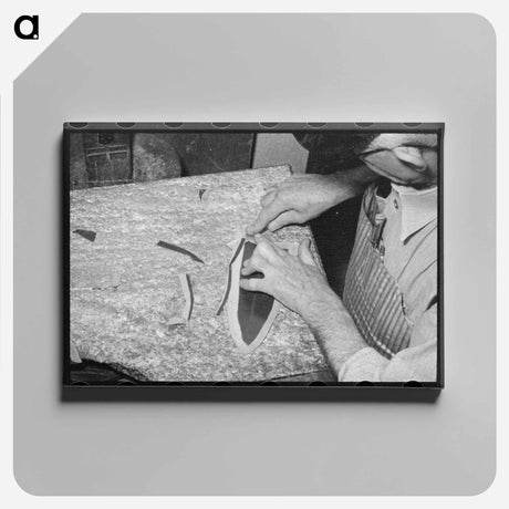 アートパネル-Bootmaking Skiving
 - ラッセル リー Canvas.