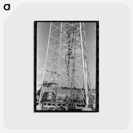 アートポストカード-Cable Tool Driller at Oil Well
 - ラッセル リー Postcard.