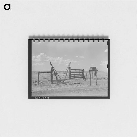 アートメモ帳-Cattle Guard Gate and Mail Box on Ranch
 - ラッセル リー Memo.