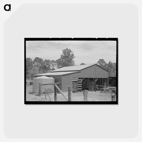 アートポストカード-Sabine Farms Barn and Water Tank
 - ラッセル リー Postcard.