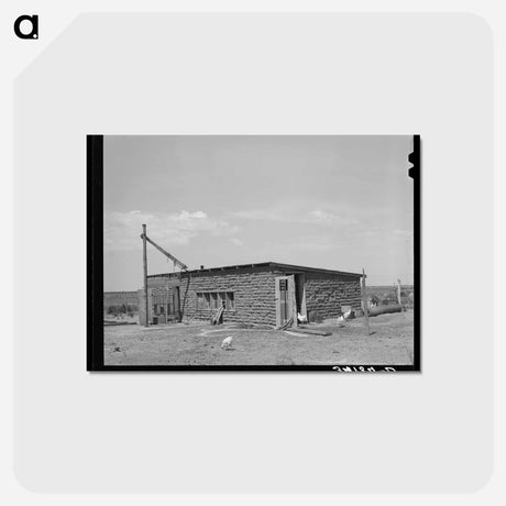 アートポストカード-Adobe Brick Chicken House
 - ラッセル リー Postcard.