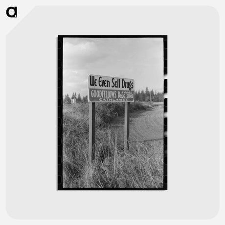 アートポストカード-Cathlamet Outskirts Sign
 - ラッセル リー Postcard.