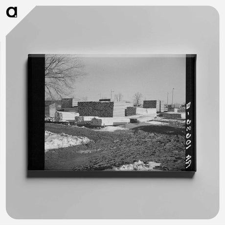 アートパネル-Greendale Lumber Piles
 - ラッセル リー Canvas.