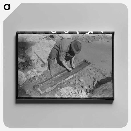アートパネル-Prospector Working the Sluice Box, Pinos Altos, New Mexico
 - ラッセル リー Canvas.