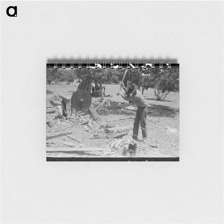 アートメモ帳-Farmer Chopping Wood, Pie Town, New Mexico
 - ラッセル リー Memo.