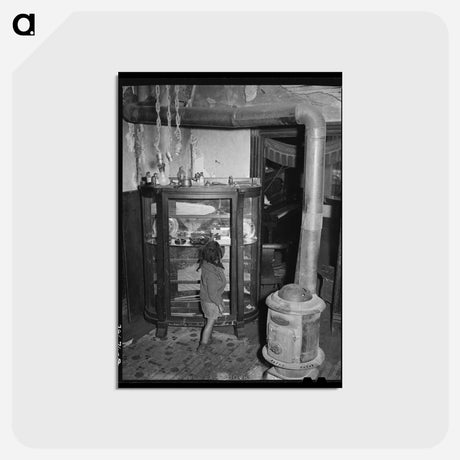 アートポストカード-Dining Room of Relief Family, Chicago, Illinois
 - ラッセル リー Postcard.