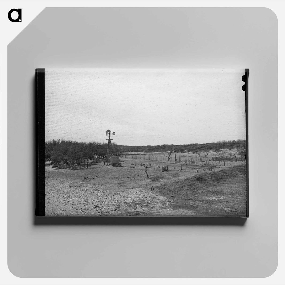 アートパネル-Stock Water Tank and Windmill, Menard County, Texas
 - ラッセル リー Canvas.