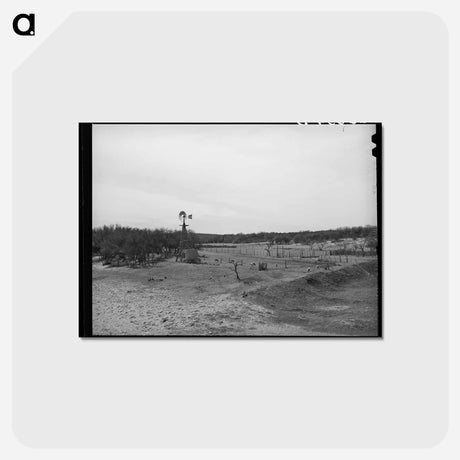 アートポストカード-Stock Water Tank and Windmill, Menard County, Texas
 - ラッセル リー Postcard.