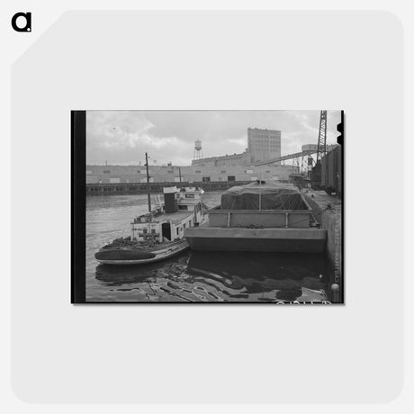 アートポストカード-Tug and Barge, Port of Houston
 - ラッセル リー Postcard.