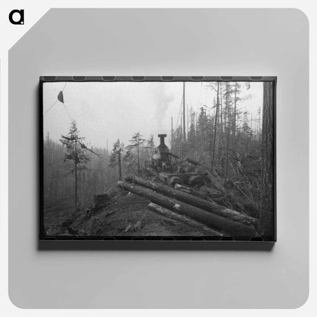 アートパネル-Donkey Engine at Long Bell Lumber Company
 - ラッセル リー Canvas.