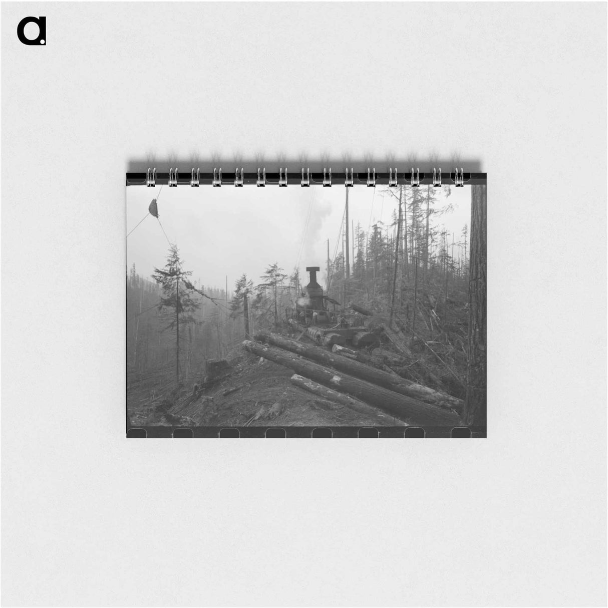 アートメモ帳-Donkey Engine at Long Bell Lumber Company
 - ラッセル リー Memo.