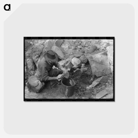 アートポストカード-Prospector Sampling, Pinos Altos, New Mexico
 - ラッセル リー Postcard.