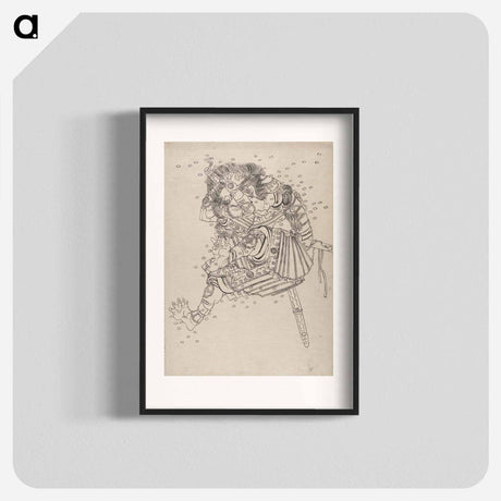 アートポスター-Katsushika Hokusai’s samurai, Album of Sketches - 葛飾 北斎 Poster.