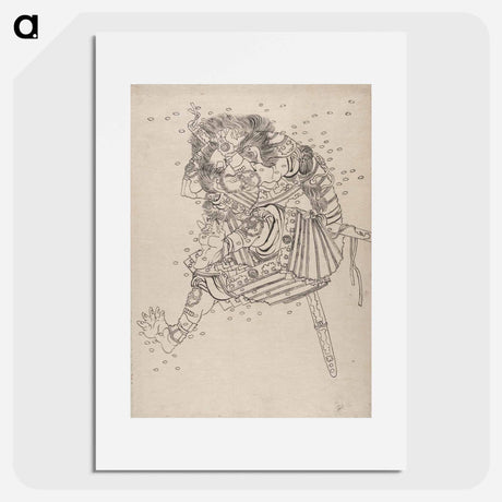 アートポスター-Katsushika Hokusai’s samurai, Album of Sketches - 葛飾 北斎 Poster.