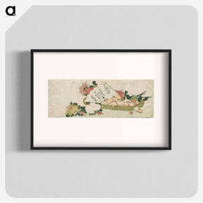 アートポスター-Basket with Fan, Chrysanthemums, and Mushrooms
 - クリーブランド美術館 Poster.