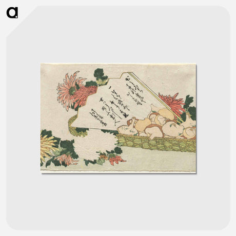 アートポストカード-Basket with Fan, Chrysanthemums, and Mushrooms
 - クリーブランド美術館 Postcard.