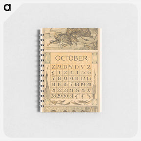 アートメモ帳-Kalenderblad oktober met snip en reiger - テオ ヴァン ホイテマ Memo.