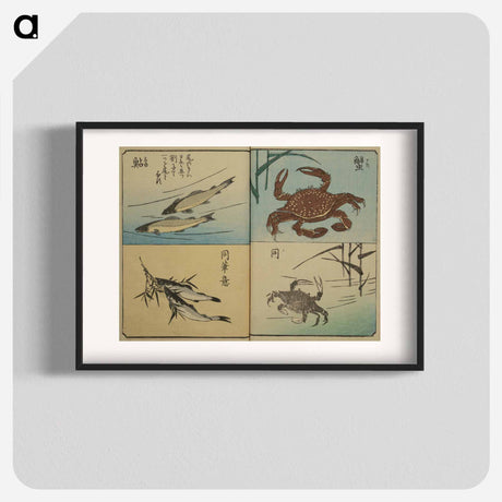 アートポスター-Picture Book for the Practice of Drawing Fish
 - 歌川 広重 Poster.