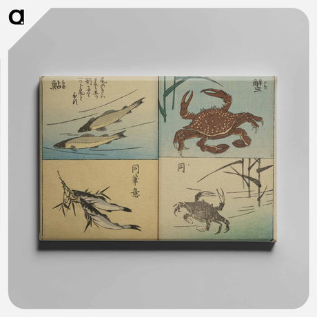 アートパネル-Picture Book for the Practice of Drawing Fish
 - 歌川 広重 Canvas.
