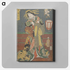 アートパネル-Ōban Triptych Center Panel
 - 歌川 国貞 Canvas.