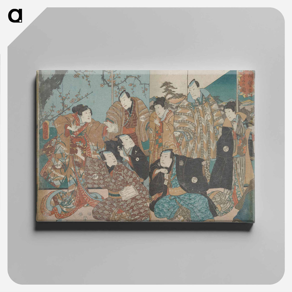 Ōban Triptych, Center and Left Sheets
 - 歌川 国貞 Canvas.