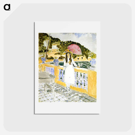 アートポストカード-Girl with Pink Umbrella - アンリ マティス Postcard.