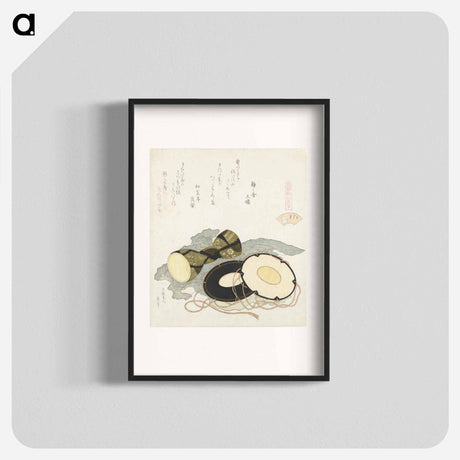 アートポスター-A comparison of Genroku poems and shells - 葛飾 北斎 Poster.