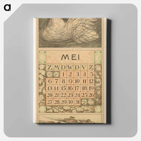 アートパネル-Kalenderblad mei met witte eend - テオ ヴァン ホイテマ Canvas.
