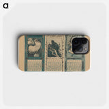 Kalenderbladen van januari, februari en maart, met vogels - テオ ヴァン ホイテマ Phone Case.